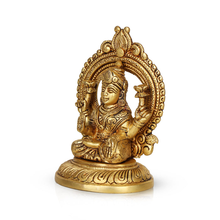 Laxmi Murti with Arch | Brass Idol/ Lakshmi Idol/ Lakshmi Murti/ Lakshmi Statue for Pooja - Brass Murties