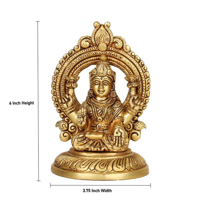Laxmi Murti with Arch | Brass Idol/ Lakshmi Idol/ Lakshmi Murti/ Lakshmi Statue for Pooja - Brass Murties