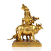 Krishna Statue - 8 Inches | Krishna Murti with Cow/ Brass Idol for Pooja/ 2.210 Kgs Approx - Brass Murties