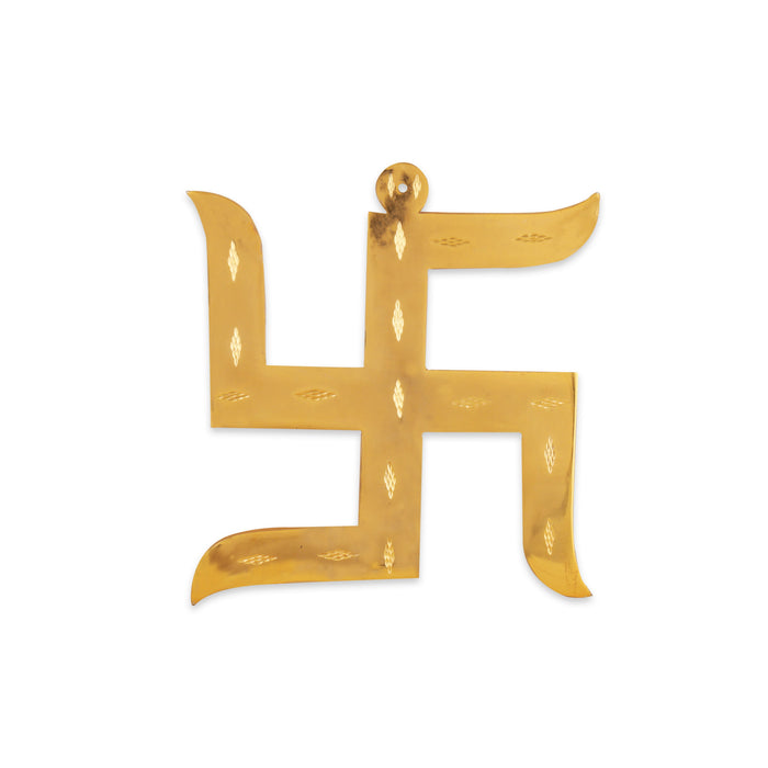 Brass Swastik Wall Hanging - 10 x 8.5 Inches | Swastik Hanging for Vastu/ 1.100 Kgs Approx