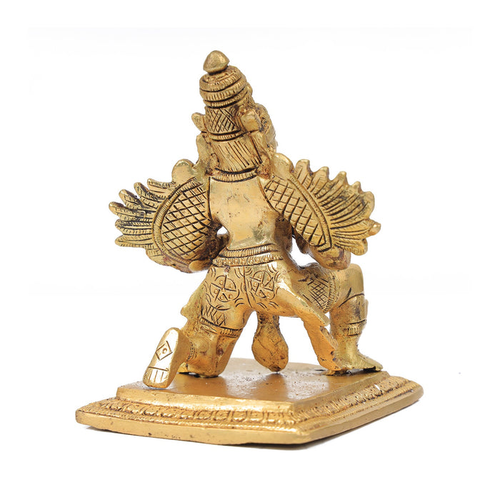 Garuda Statue - 5 Inches | Antique Brass Statue/ Garuda Idol for Pooja/ 1.050 Kgs Approx