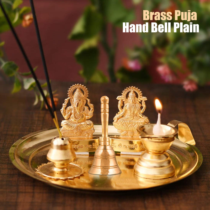 Hand Bell - 4 Inches | Brass Ghanti/ Pooja Ghanti/ Pooja Bell for Home/ 100 Gms Approx