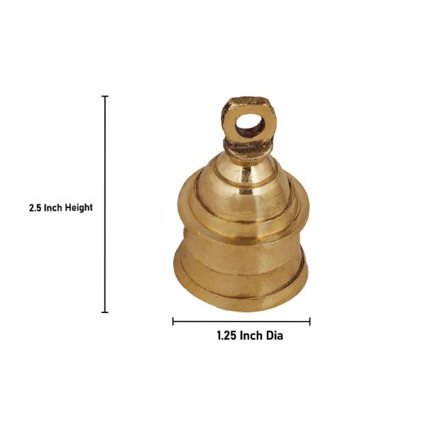 Hanging Bell - 2 x 1.5 Inches | Brass Bell/ Pooja Bell for Home/ 38 Gms Approx
