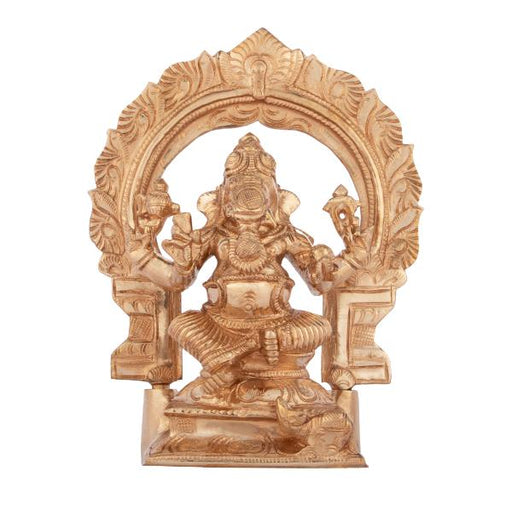 Ganesh Murti - 6 Inches | Ganapati Idol/ Panchaloha Statue/ Vinayagar Statue for Pooja/ 1.080 Kgs Approx - Panchaloha Murties