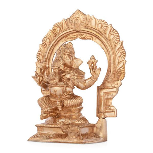 Ganesh Murti - 6 Inches | Ganapati Idol/ Panchaloha Statue/ Vinayagar Statue for Pooja/ 1.080 Kgs Approx - Panchaloha Murties