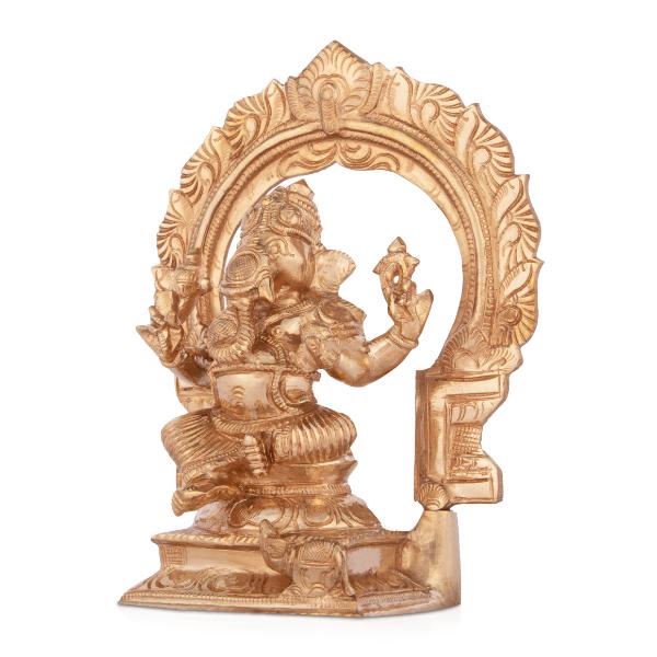 Ganesh Murti - 6 Inches | Ganapati Idol/ Panchaloha Statue/ Vinayagar Statue for Pooja/ 1.080 Kgs Approx - Panchaloha Murties