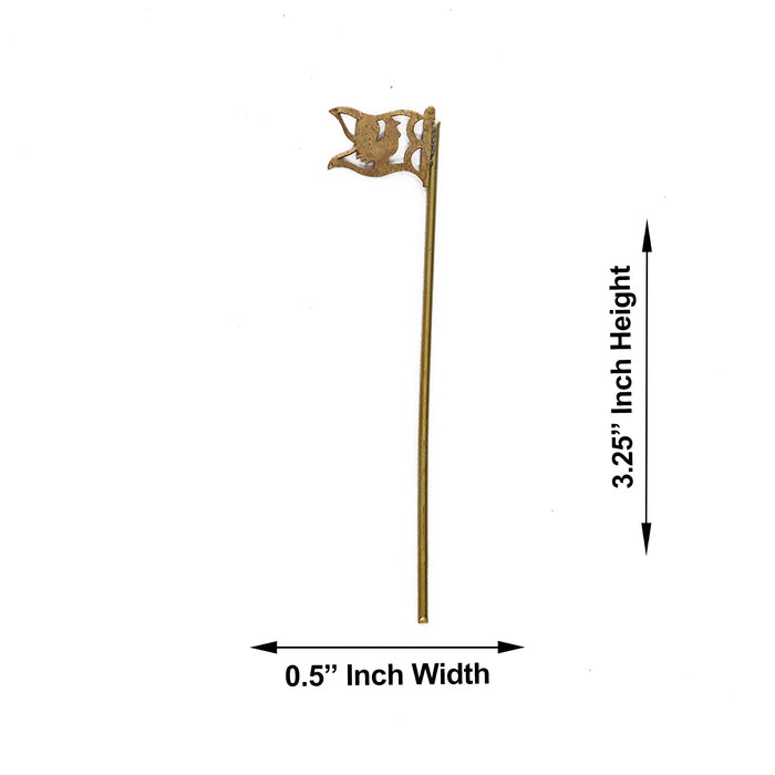 Brass Seval Kodi - 3.5 Inches | Murugan Seval Kodi/ Astras for Deity/ 5 Gms Approx