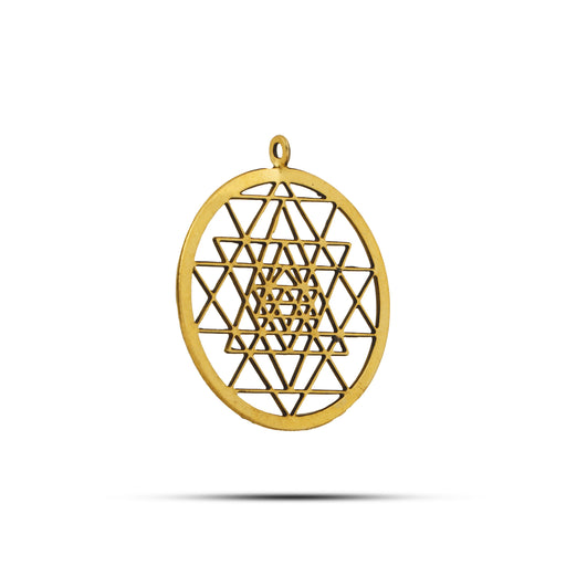 Sri Chakra Locket - 1 Inch | Chakra Pendant/ Brass Shri Yantra Locket for Men and Women - Mala & Pendant