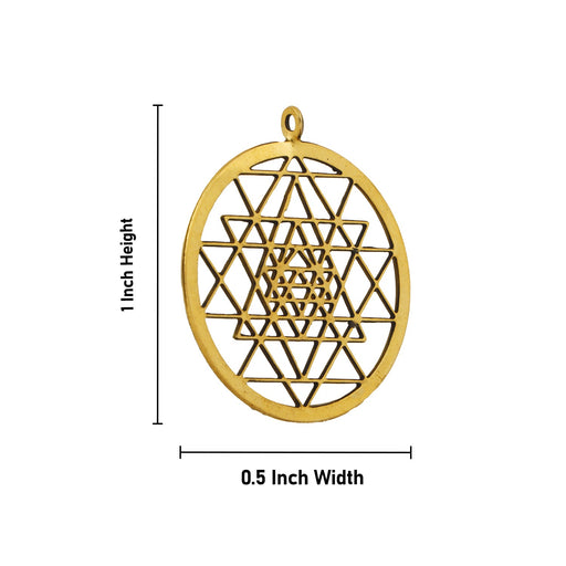 Sri Chakra Locket - 1 Inch | Chakra Pendant/ Brass Shri Yantra Locket for Men and Women - Mala & Pendant