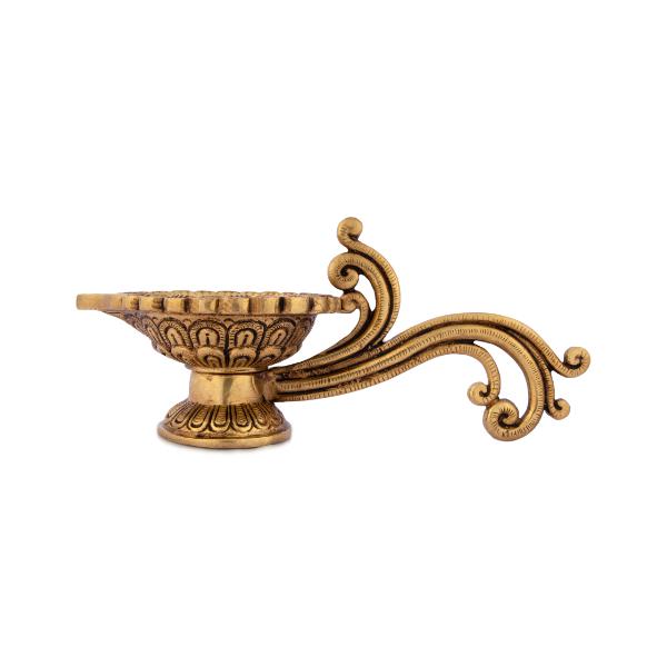 Karthik Deepam - 4 x 9.5 Inches | Agal Vilakku Diya/ Brass Lamp for Pooja/ 1.160 Kgs Approx