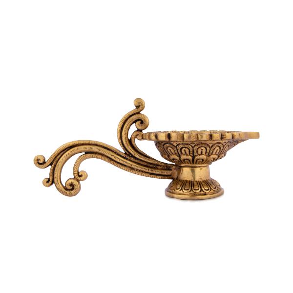 6 Inch Kamakshi Vilakku Diya - Handmade Brass lamp - Decorative