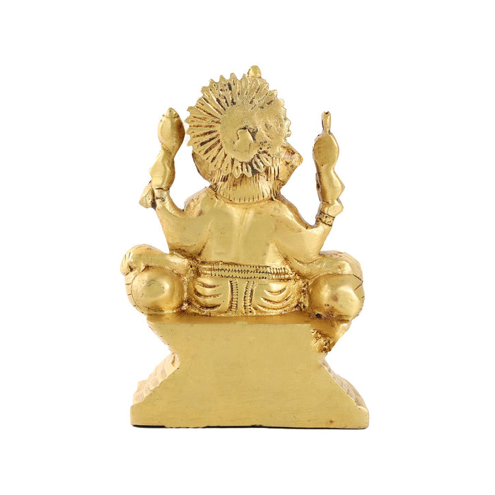 Ganesh Murti - 5 Inches | Ganapati Murti/ Antique Brass Statue/ Vinayagar Statue for Pooja/ 830 Gms Approx - Brass Murties