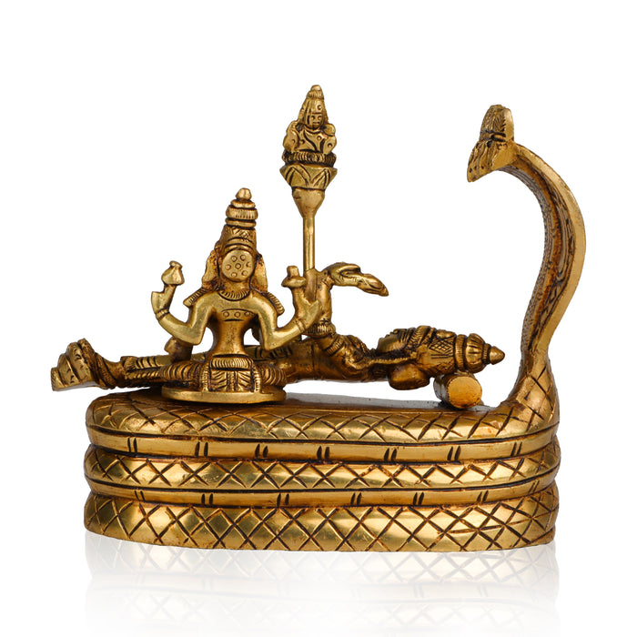 Ranganathan Statue - 5 Inches | Brass Idol/ Antique Finish Ranganathar Idol for Pooja/ 1.560 Kgs Approx - Brass Murties