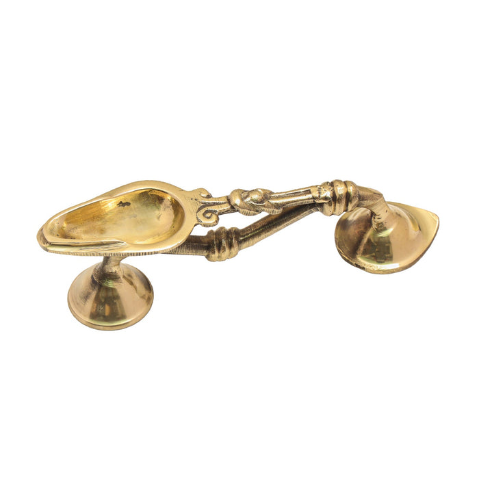 Brass Aarti | Aarti Diya with Handle/ One Mukh Spoon Aarti/ Brass Arti for Pooja
