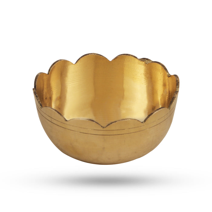 Brass Bowl - 1.5 x 2.5 Inches | Katora/ Pooja Cup for Home/ 50 Gms Approx - Bowls