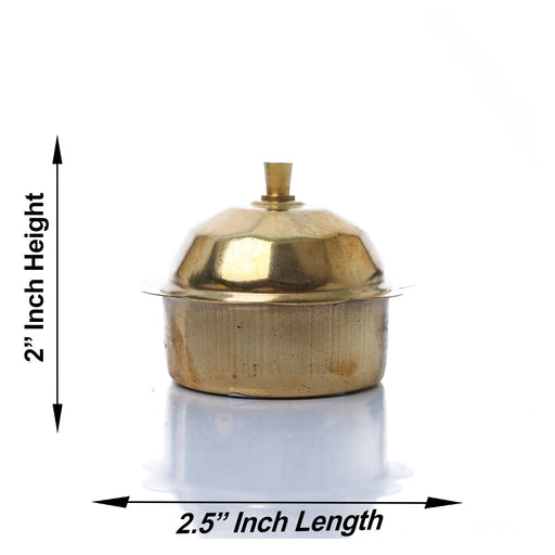 Kumkum Box - 2.1 Inch | Kumkum Box Brass/ Kumkum Bharani/ Sindoor Pot for Home - Sindoor Box