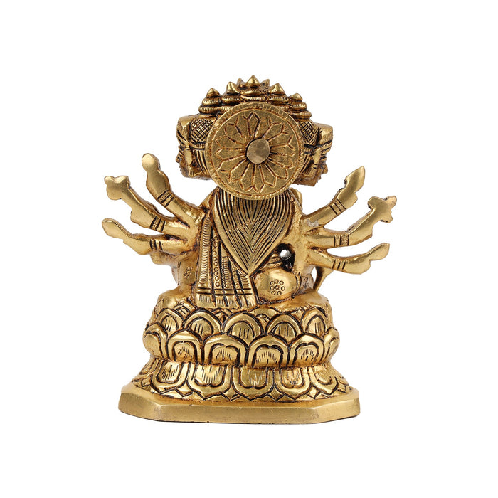 Gayatri Devi - 5 x 3.5 Inches | Brass Idol/ Gayatri Mata Murti/ Gayathri Idol for Pooja - Brass Murties