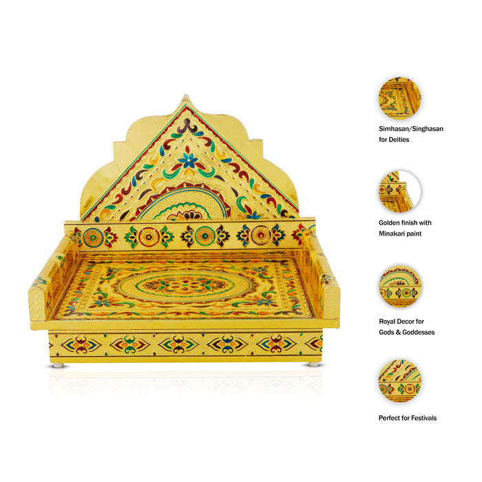 Sinhasan | Silver & Gold Finish Aasan/ Meenakari Chowki/ Bajot for Deity