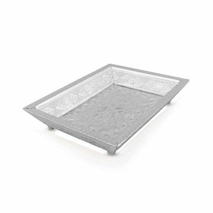 Serving Tray | Pooja Thali/ Silver Tray/ Serving Plate/ Pooja Plate for Home