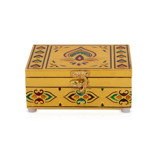 Pooja Box - 2.5 x 6 Inches | Silver Finish Puja Box/ Storage Box for Jewellery - Pooja Box & Paduka