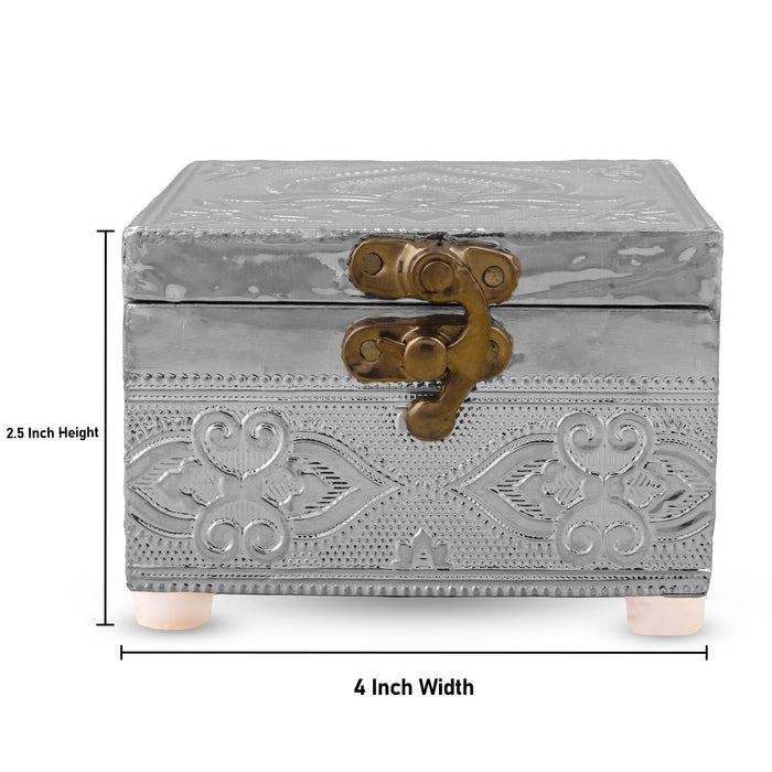 Pooja Box | Storage Box/ Silver & Gold Finish Box/ Jewellery Box for Home