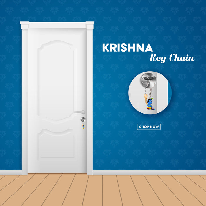 Krishna Key Chain - 2.5 Inches | Keyring/ Key Holder for Bike