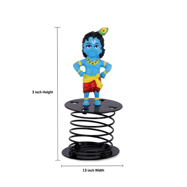 Spring Krishna - 3 Inches | Car Dashboard Krishna/ Krishna for Car Dashboard - Car Stand & Car Accessories