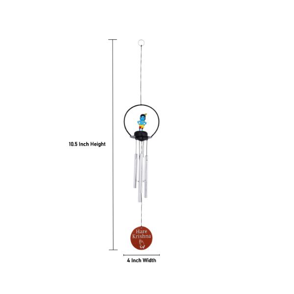 Krishna Wind Chime - 10.5 Inches | Krishna Figurine Wind Chime for Home Decor - Wall Hanging