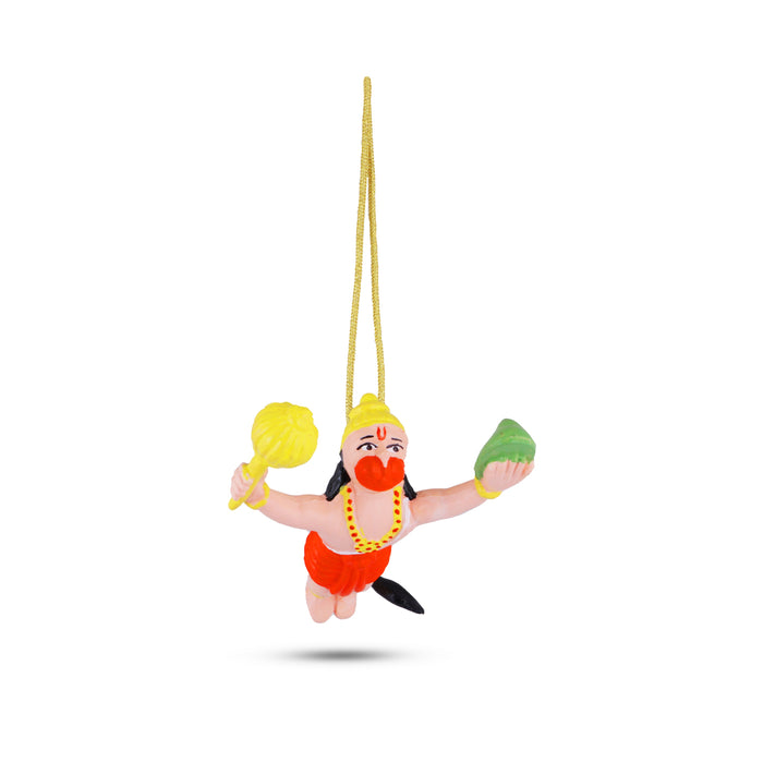 Hanuman Car Hanging - 1.5 x 4 Inches | Hanuman Ji Idol/ Flying Hanuman for Car