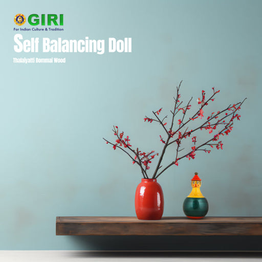 Dancing Doll - 5 Inch | Wooden Statue/ Self Balancing Doll/ Thalaiyatti Bommai for Home Decor - Kondapalli Wooden Toys
