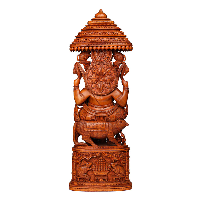 Ganesh Murti - 25 Inches | Wooden Ganapati Murti/ Vinayagar Statue for Pooja - Wooden Murties
