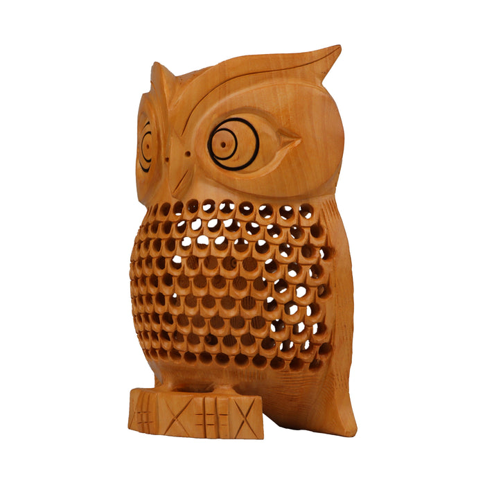Owl Statue - 6 Inches | Wooden Owl Figurines/ Owl Sculpture for Home