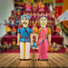 Raja Rani Pair - 10 Inches | 2 Pcs/ Wooden Statue/ Golu Doll for Home Decor - Kondapalli Wooden Toys
