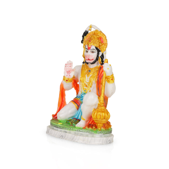 Anjaneya Statue - 9 Inches | Hanuman Statue/ Resin Hanuman Murti for Home Decor