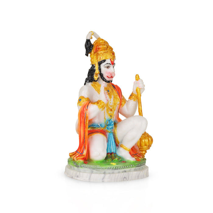 Anjaneya Statue - 9 Inches | Hanuman Statue/ Resin Hanuman Murti for Home Decor