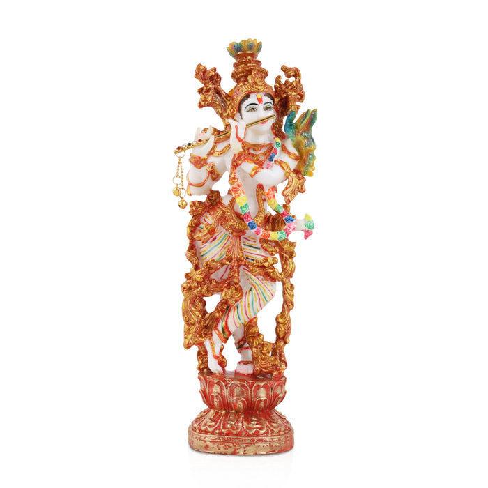 Krishnan Statue - 14 Inches | Krishna Idol/ Marble Krishna Statue for Home