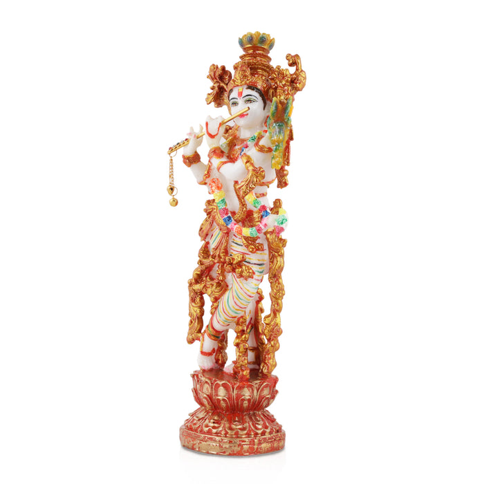 Krishnan Statue - 14 Inches | Krishna Idol/ Marble Krishna Statue for Home