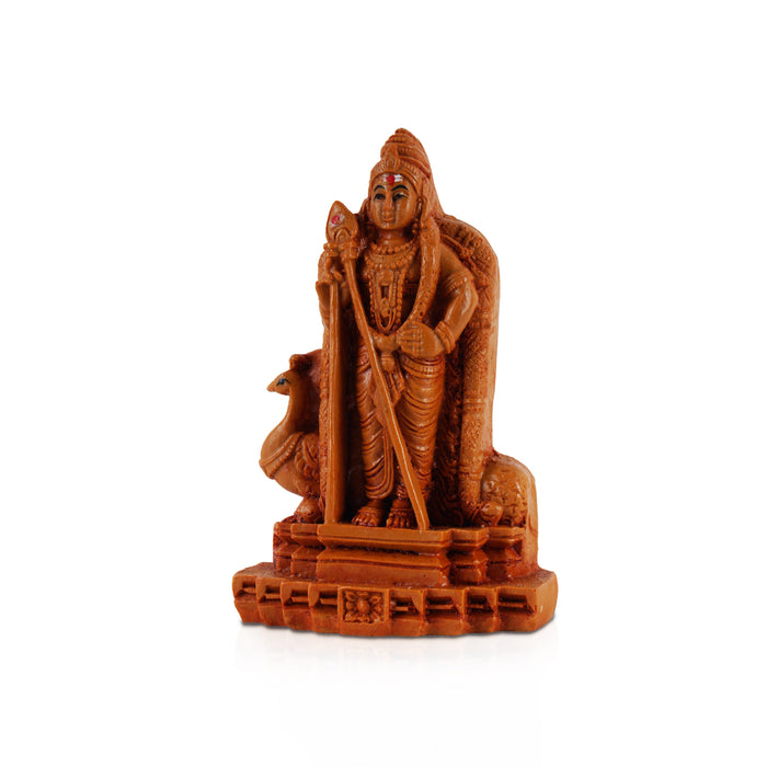 Murugan Statue - 5 Inches | Resin Murugar with Peacock Idol/ Murugan Silai for Home Decor