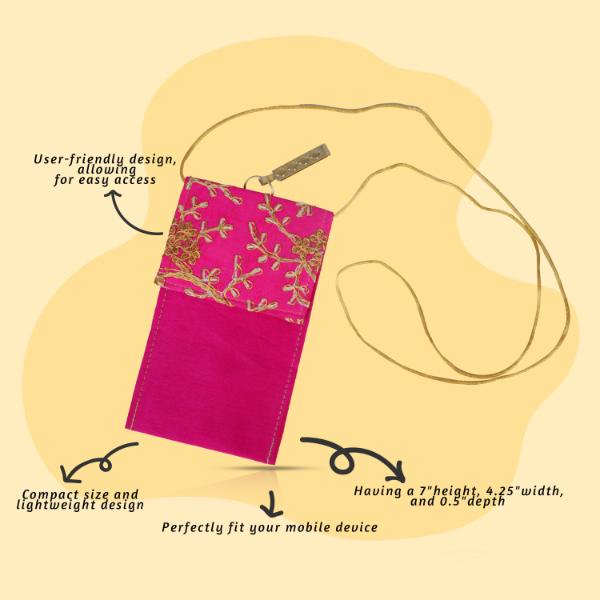 Mobile Pouch - 7 x 4.25 Inch | Phone Pouch/ Cell Phone Pouch/ Mobile Pouch Bag for Women/ Assorted Design - Stationery