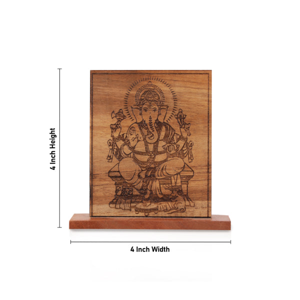 Wooden God Statue - 4 Inches | Wooden Statue for Home Decor - Hindu God Photos & Frames