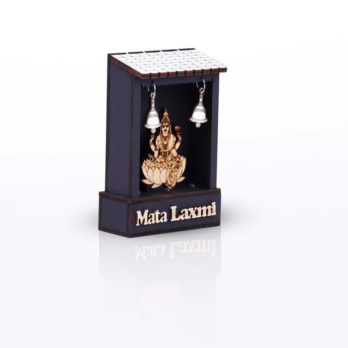 Mata Lakshmi - 5 x 3.5 Inches | Wooden Mata Laxmi with Led Light for Home - Table Stand Accessories