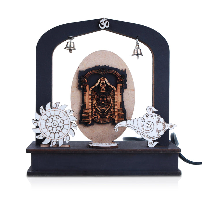 Wooden Mandir - 5 Inches | Wooden Statue/ Wooden Led Mantapa for Pooja/ Assorted Design - Table Stand Accessories