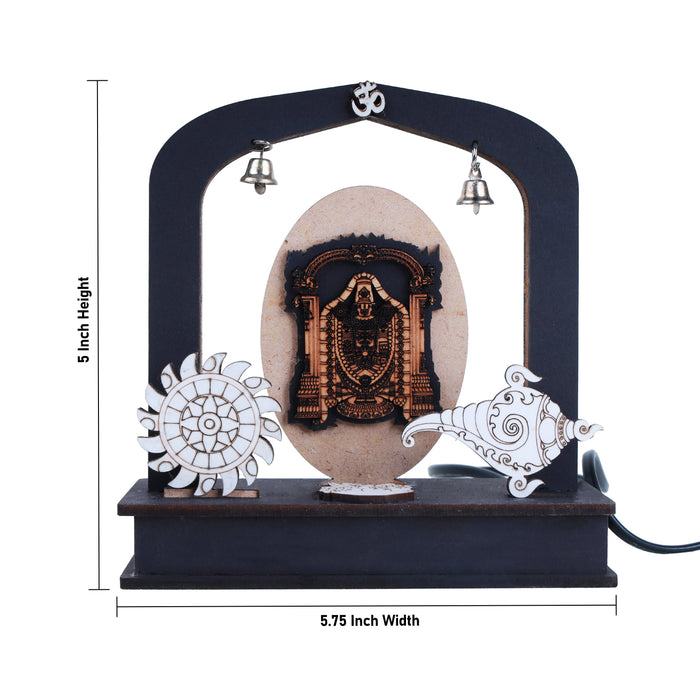 Wooden Mandir - 5 Inches | Wooden Statue/ Wooden Led Mantapa for Pooja/ Assorted Design - Table Stand Accessories