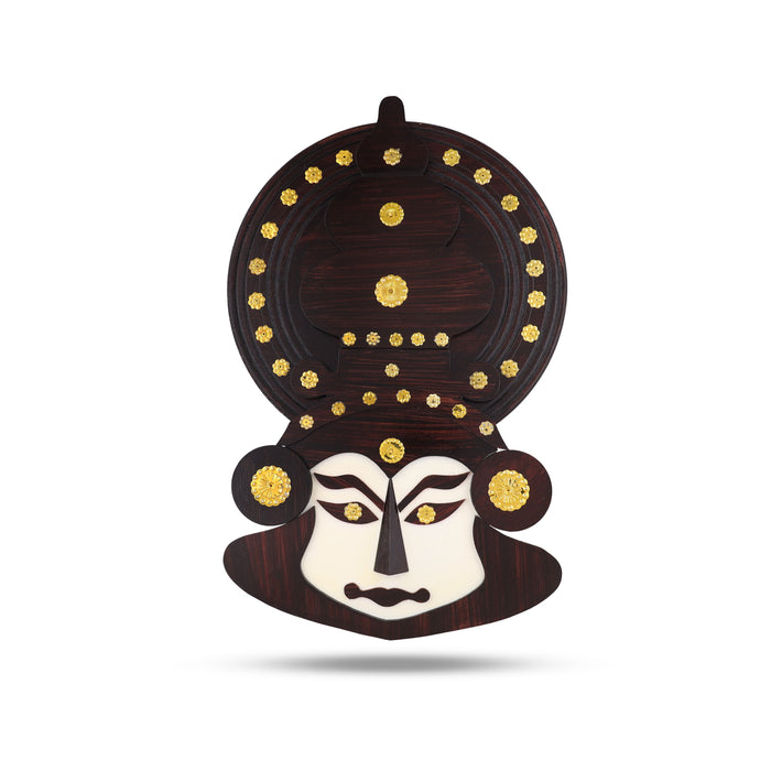 Kathakali Face  - 16 Inches |  Kathakali Head Wall Hanging/ Wooden Kathakali Face for Wall Decor - Wall Hanging