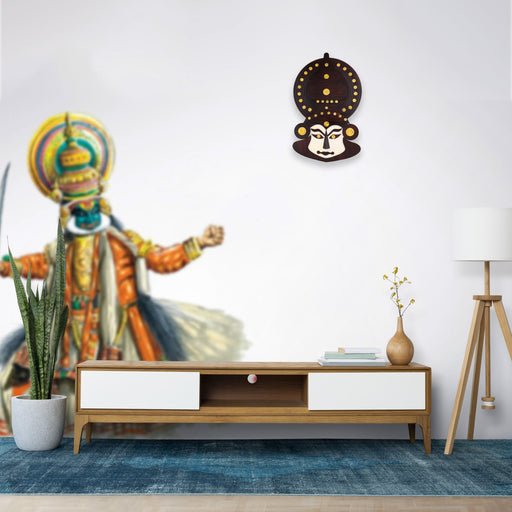 Kathakali Face  - 16 Inches |  Kathakali Head Wall Hanging/ Wooden Kathakali Face for Wall Decor - Wall Hanging