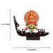 Kathakali Face with Boat Men Statue - 8 Inch | Kathakali Face Paint/ Wooden Kathakali Face for Home Decor - Table Stand Accessories