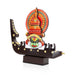 Kathakali Face with Boat Men Statue - 8 Inch | Kathakali Face Paint/ Wooden Kathakali Face for Home Decor - Table Stand Accessories