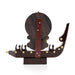 Kathakali Face with Boat Men Statue - 8 Inch | Kathakali Face Paint/ Wooden Kathakali Face for Home Decor - Table Stand Accessories