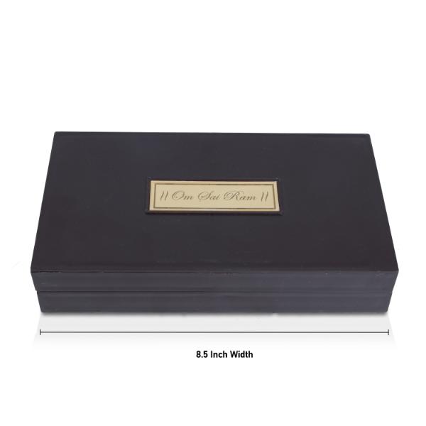 Sai Baba with Sri Padham Box - 1.5 x 8.5 Inches | Shirdisaibaba Pooja Box for Home - Pooja Box & Paduka