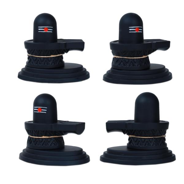 Shivling with Nandi Statue - 2.5 Inches | Fibre Shiva Lingam/ Nandi Idol for Home Decor - Fibre Murties